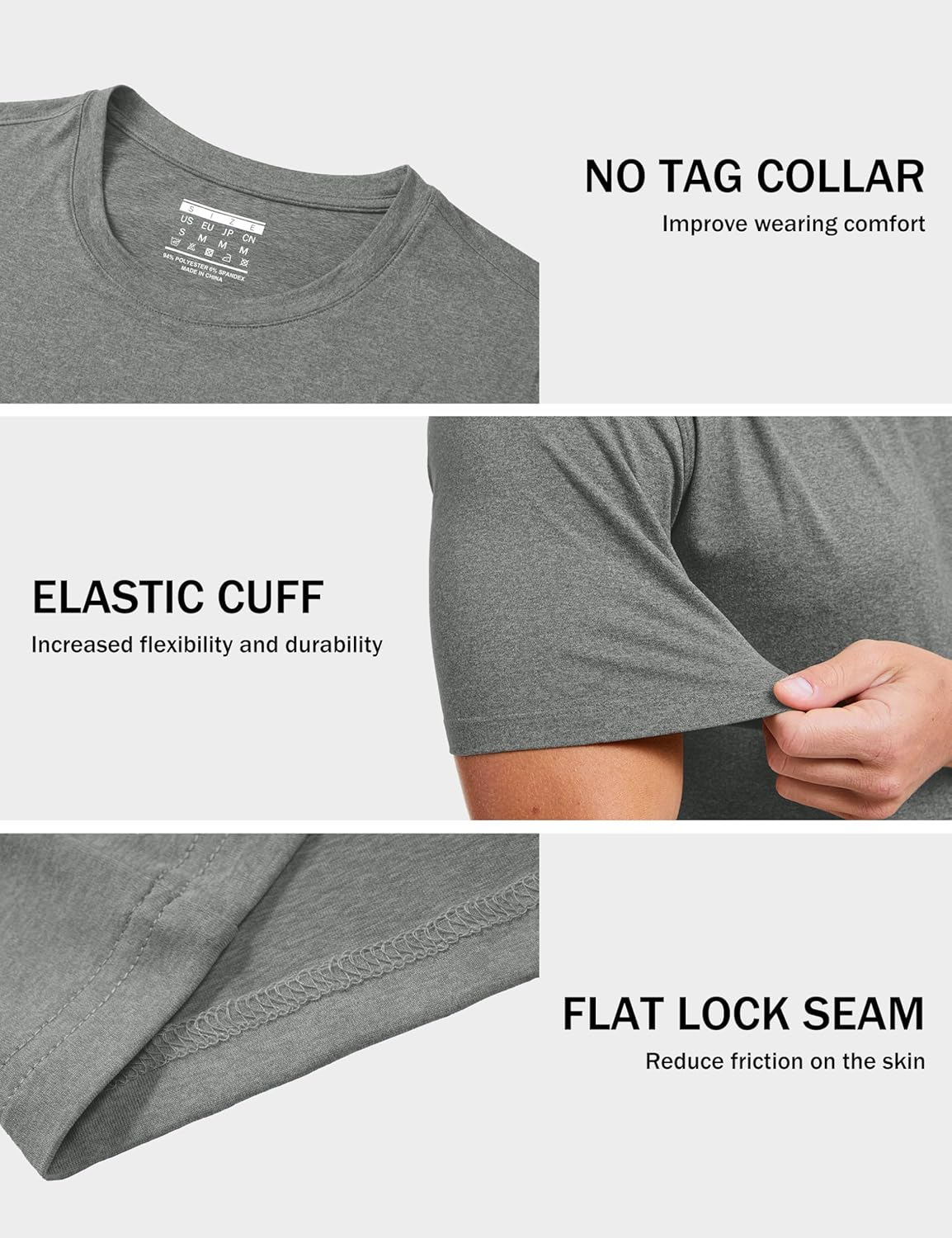 MAGCOMSEN Mens Workout Shirts Dry Fit Athletic Short Sleeve Tshirts Moisture Wicking Gym Running Performance Shirt - Image 6