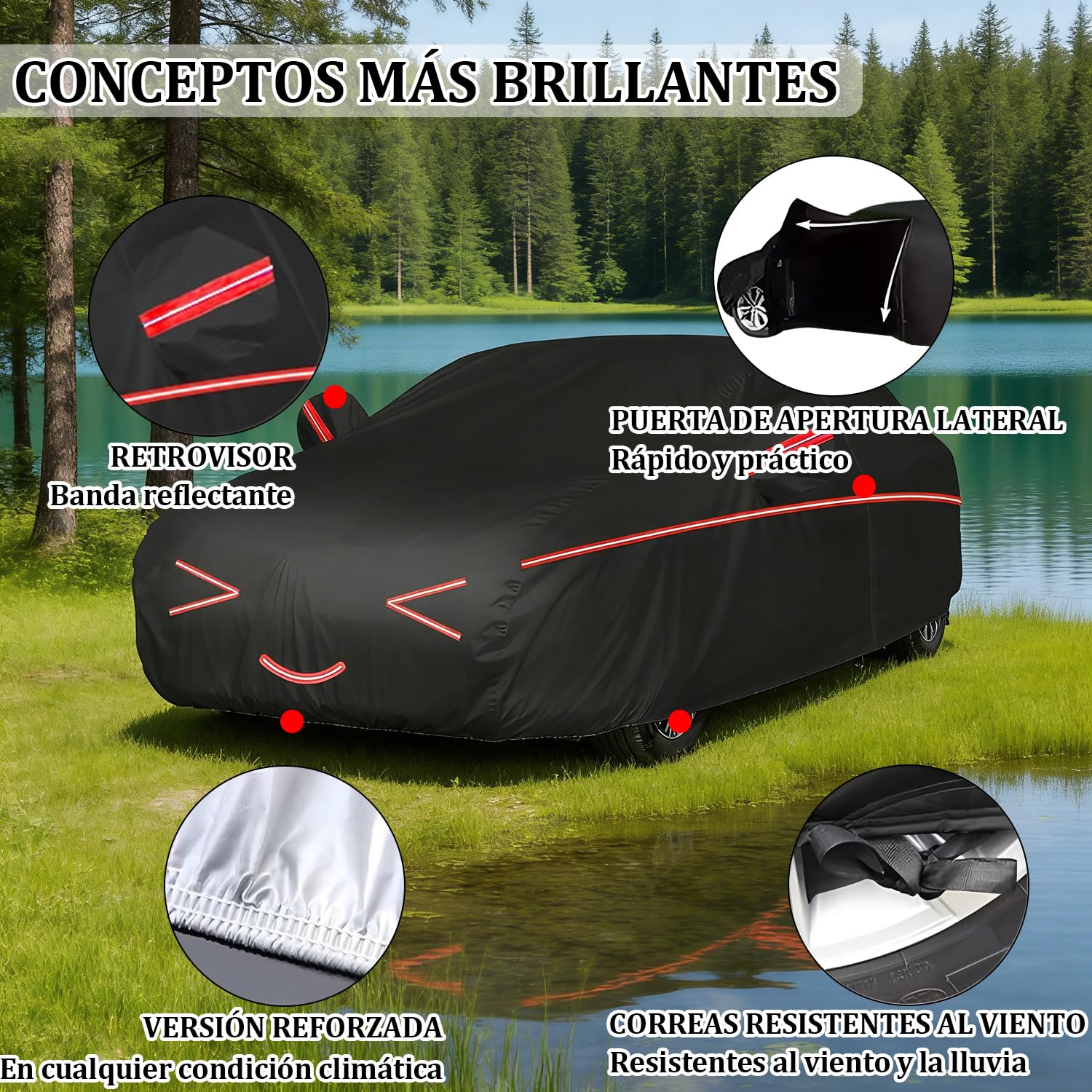 Funda Coche Exterior para Dacia Bigster (2025-2026) Forro Suave, Transpirable, Antiviento, Impermeable, Tejido Oxford, Anti-UV, 4 Estaciones
