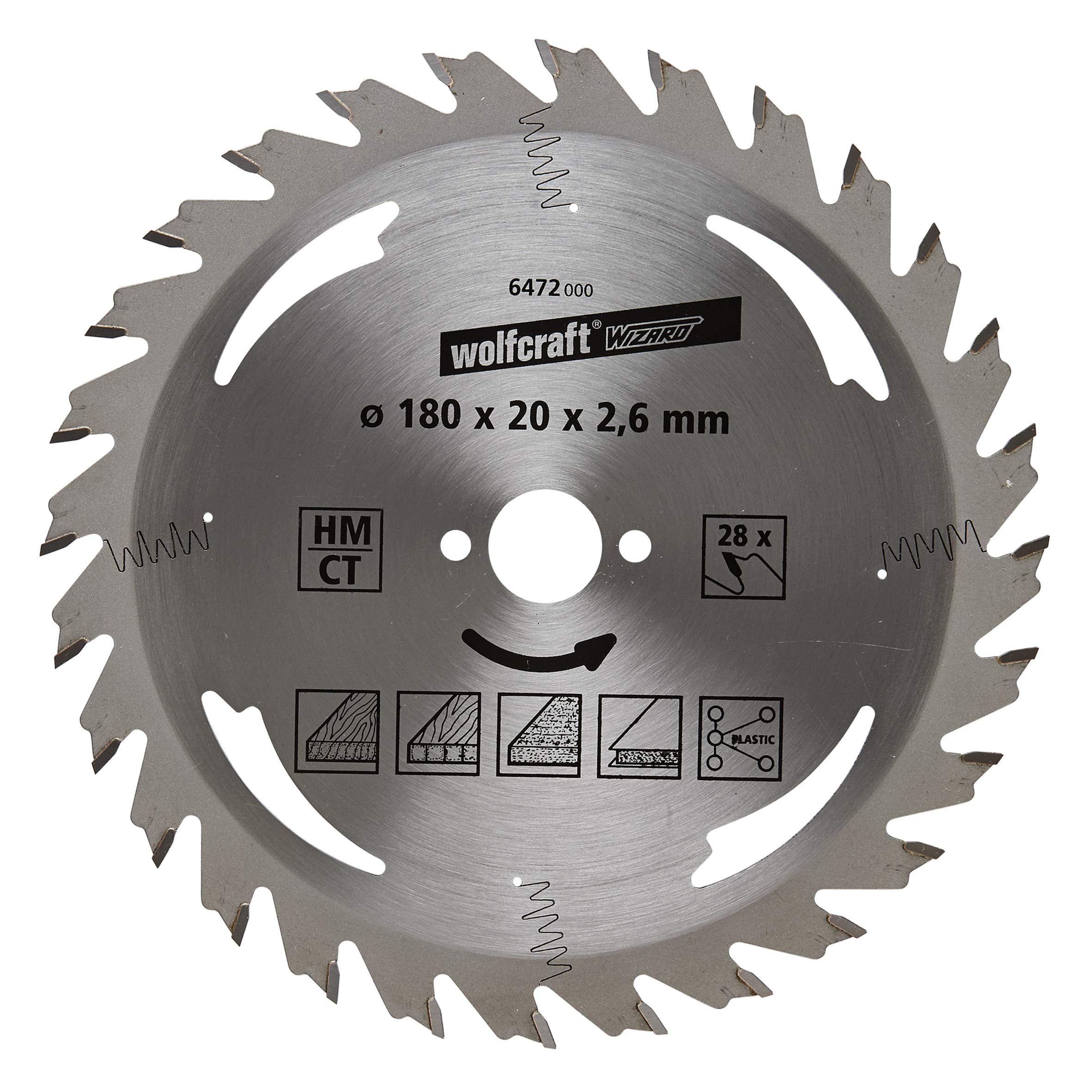 wolfcraft Disco de sierra circular de mano CT, serie plata I 6472000 I Cortes fáciles, rápidos