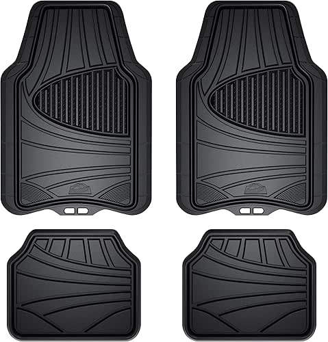 Armor All 4-Piece Floor Mats, Trim-to-Fit All-Weather Mats for Cars,