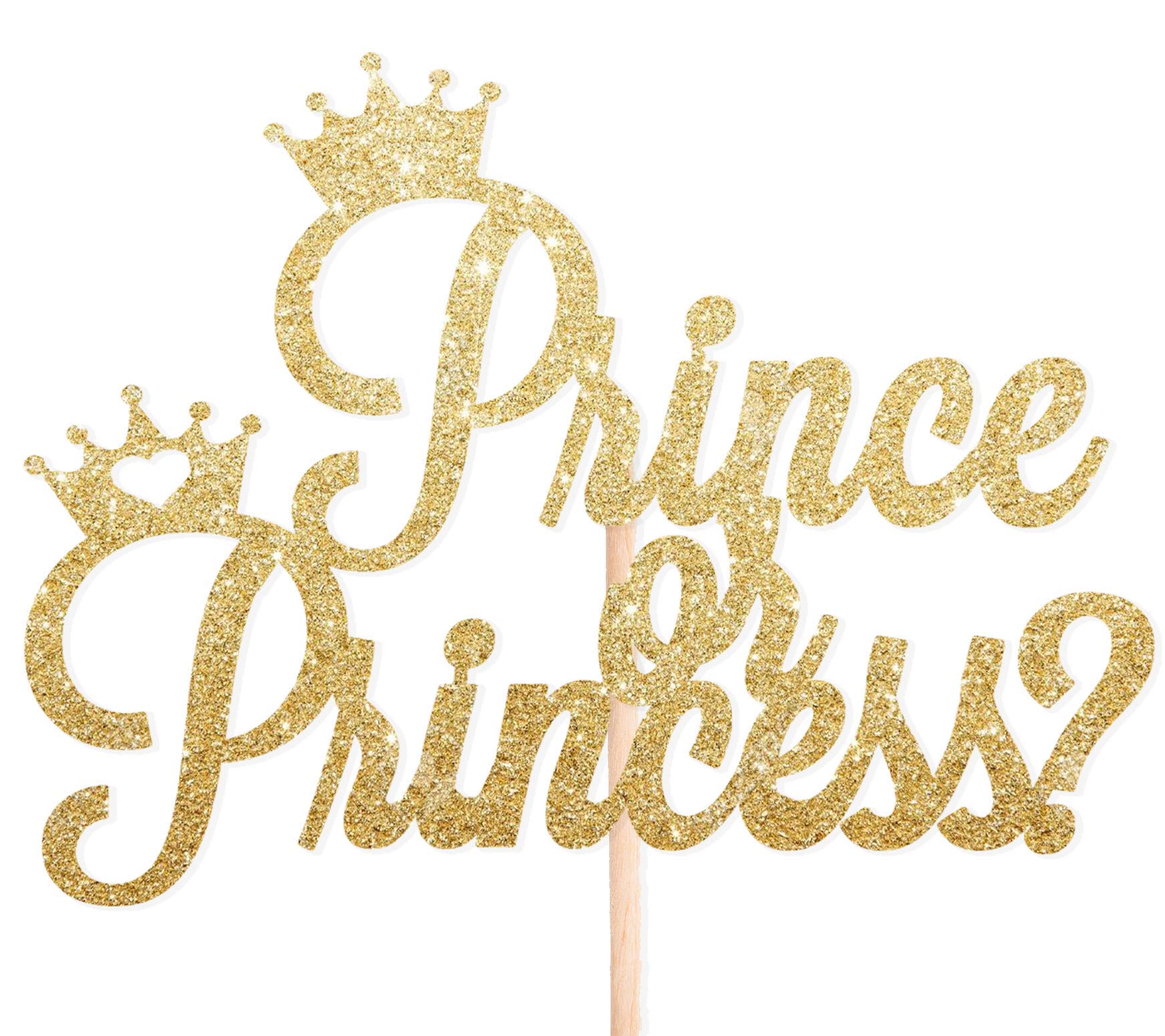 Festiko Prince Or Princess Gold Glitter Cake Topper Welcome Home New Party Boy Ready to Pop Girl (B08S3ZR2BZ) Amazon Price History, Amazon Price Tracker