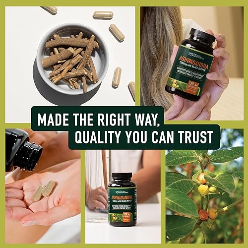 Miniatura 3 de Ashwagandha 1300mg (120 cápsulas) Hecho con polvo de raíz de Ashwagandha orgánico y extracto de pimienta negra. Suplemento de Ashwagandha 100% puro