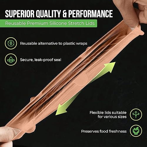 Miniatura 5 de Tapas elásticas de silicona reutilizables para almacenamiento de alimentos en el refrigerador, fundas elásticas resistentes al calor, tazas, latas,