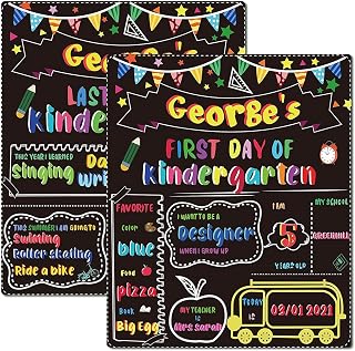 First Day of School Board Last Day of School Reversible Chalkboard Back to School Board Sign Reusable School Photo Prop for Kindergarten Preschool Celebration Supplies
