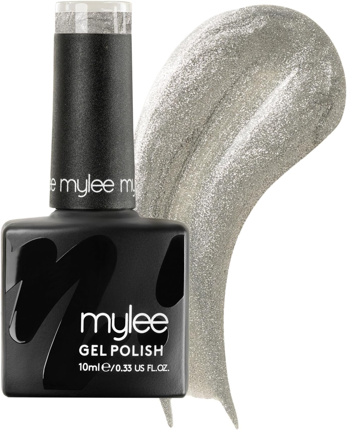 Mylee Gel Nail Polish 10ml [Silver screen] UV/LED Soak-Off Nail Art Manicure Pedicure for Professional, Salon & Home Use [Shimmer Range] - Long Lasting & Easy to Apply