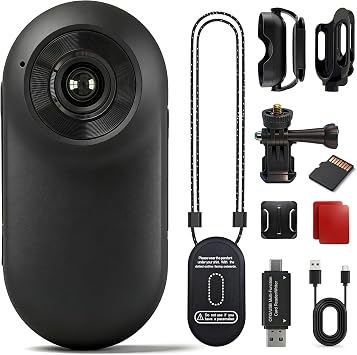 Mini Body Camera with Memory Card, POV Camera with Magnetic Pendant, Wearable Body Cameras with Audio and Video Recording, Action Camera for Sports, Hiking, Fishing, Vlogging