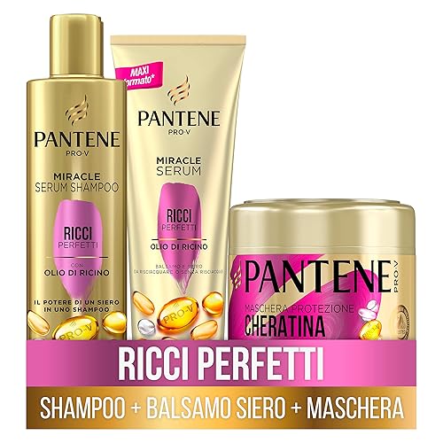 Immagine del prodotto Pantene Pro-V Miracles Ricci Perfetti Set Regalo Per Capelli : 1x Shampoo 250ml, 1x Balsamo Siero 200ml, 1x Maschera 300ml, Trasforma Ricci Ribelli In Ricci Lumiosi Ed Elastici