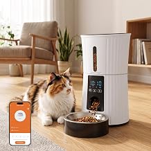 NEWBULIG Cat Feeder Automatic 4L with APP, Smart 2.4G WiFi Food Dispenser