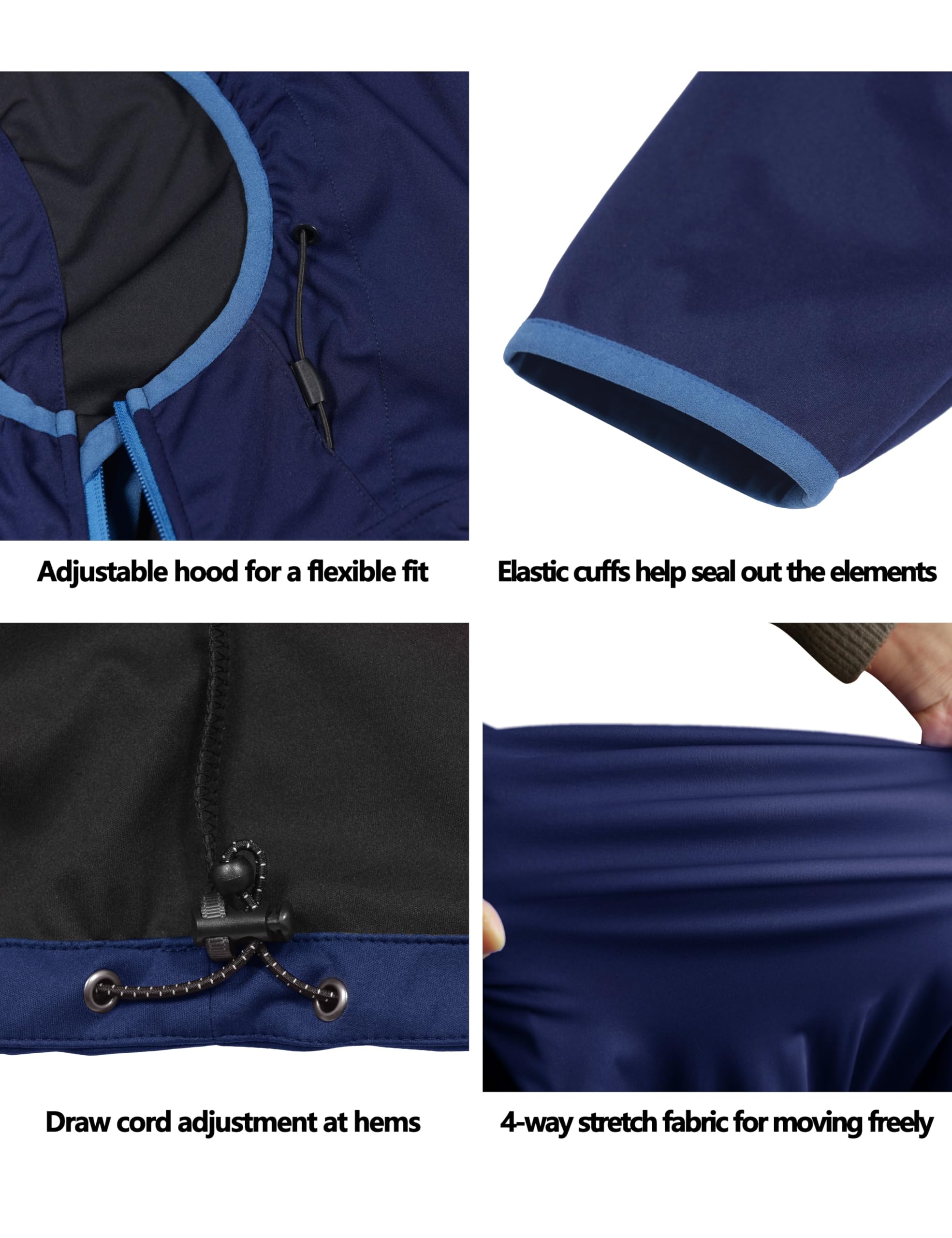 Little Donkey Andy - Veste coupe softshell légère à capuche pour femme pour course à pied, voyage, randonnée, coupe-vent et imperméable