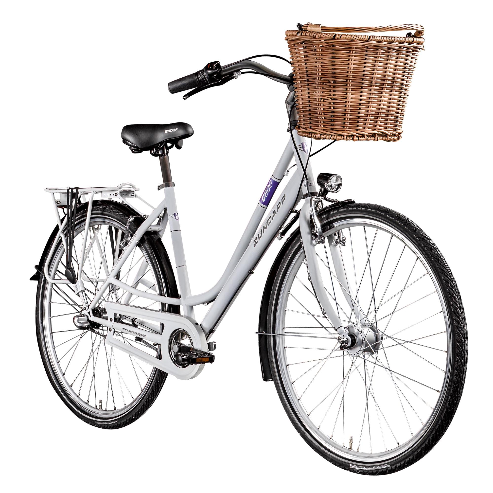 ZÜNDAPP C800 Women's Bike 28 Inch with Integrated 3 Speed Hub Retro Women's Bike 155-175 cm City Bike with Coaster Brake (White, 50 cm) Sports & Outdoors
