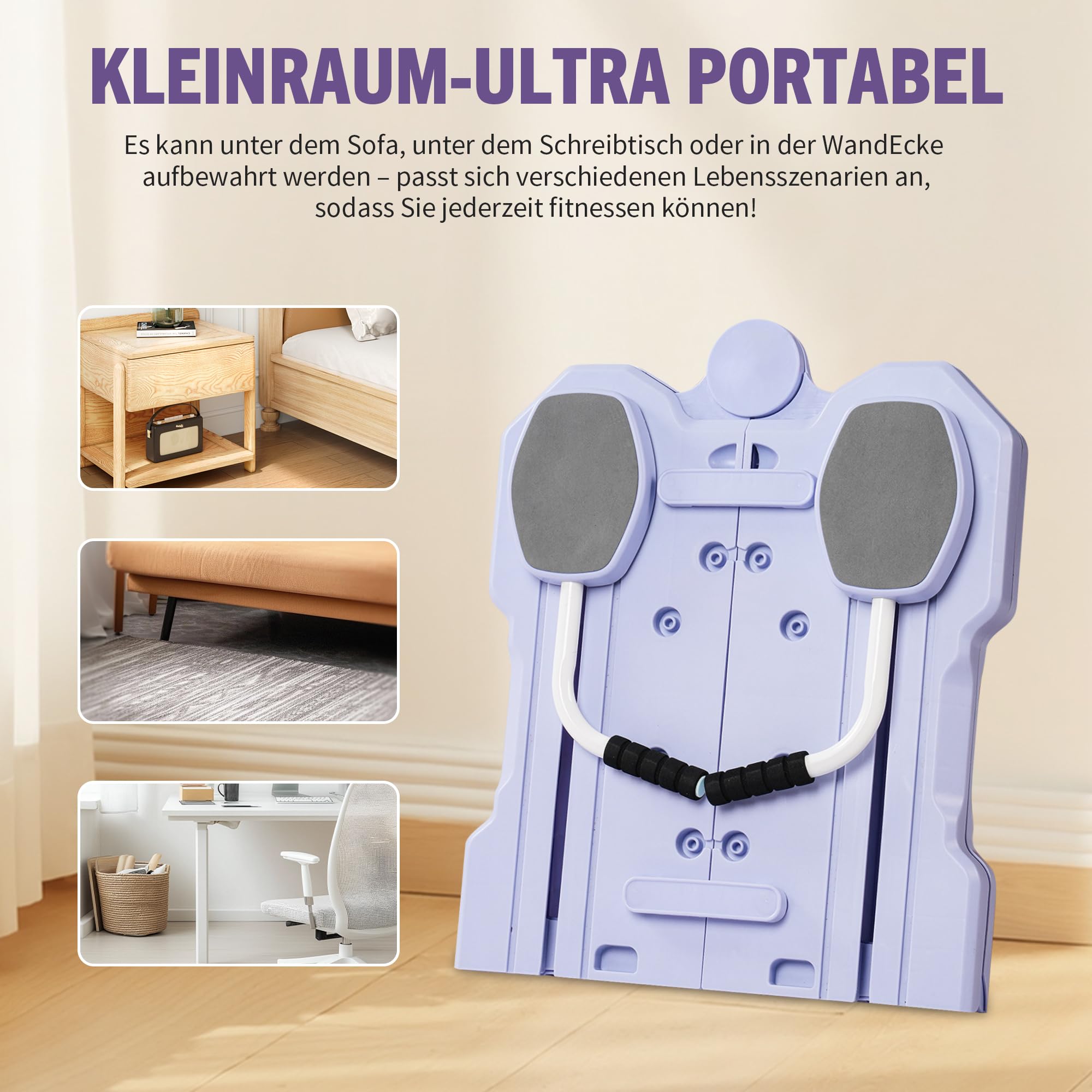 Pilates Board Für Zuhause , 5 in 1 Faltbares Multifunktionales Reformer Board , Yoga & Krafttraining Bauchtrainer & Widerstandsbändern, Ganzkörpertraining Reformer Pilates Maschine