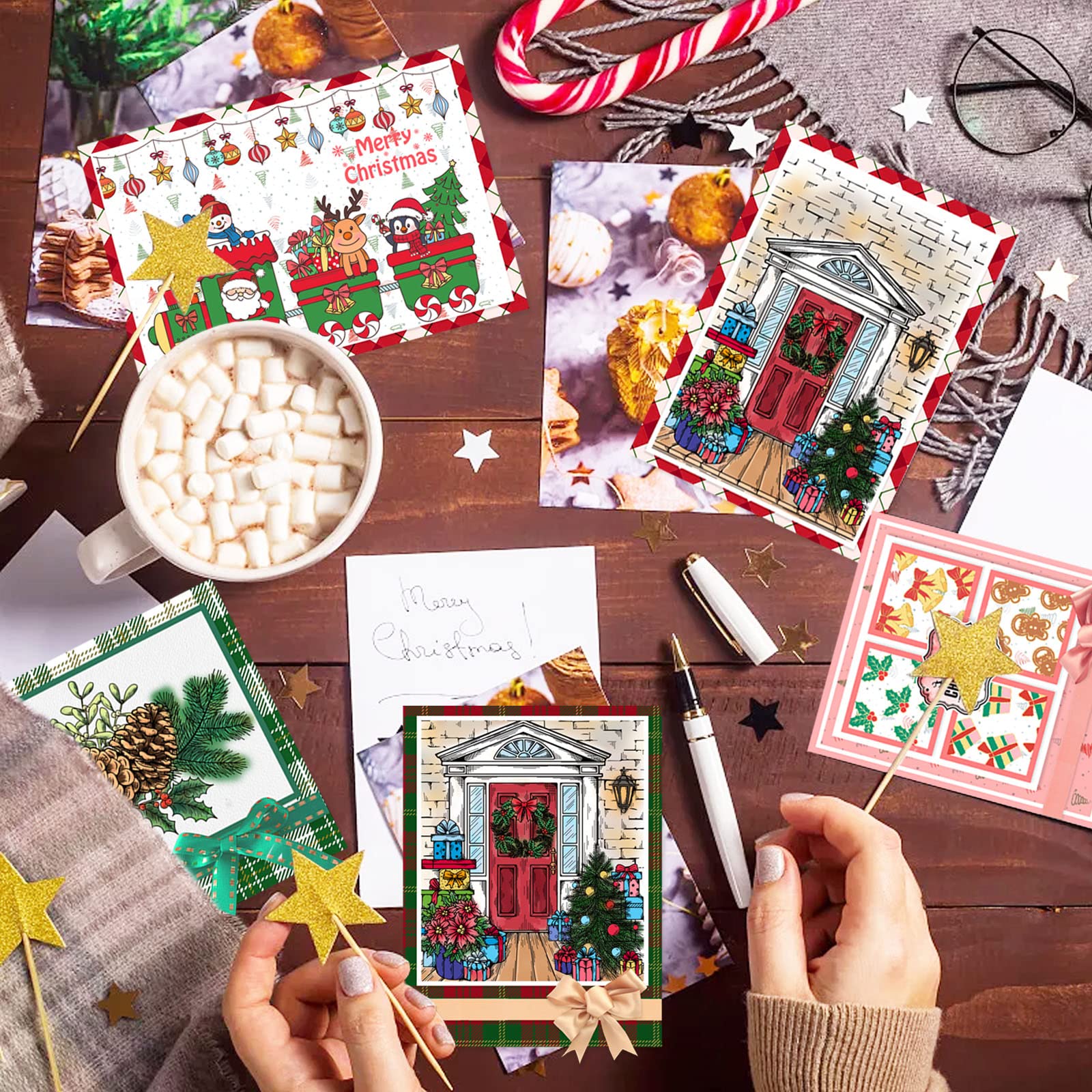 ORIGACH 9 hojas de invierno Navidad sellos transparentes de silicona para hacer tarjetas, decoración y álbumes de recortes de bricolaje