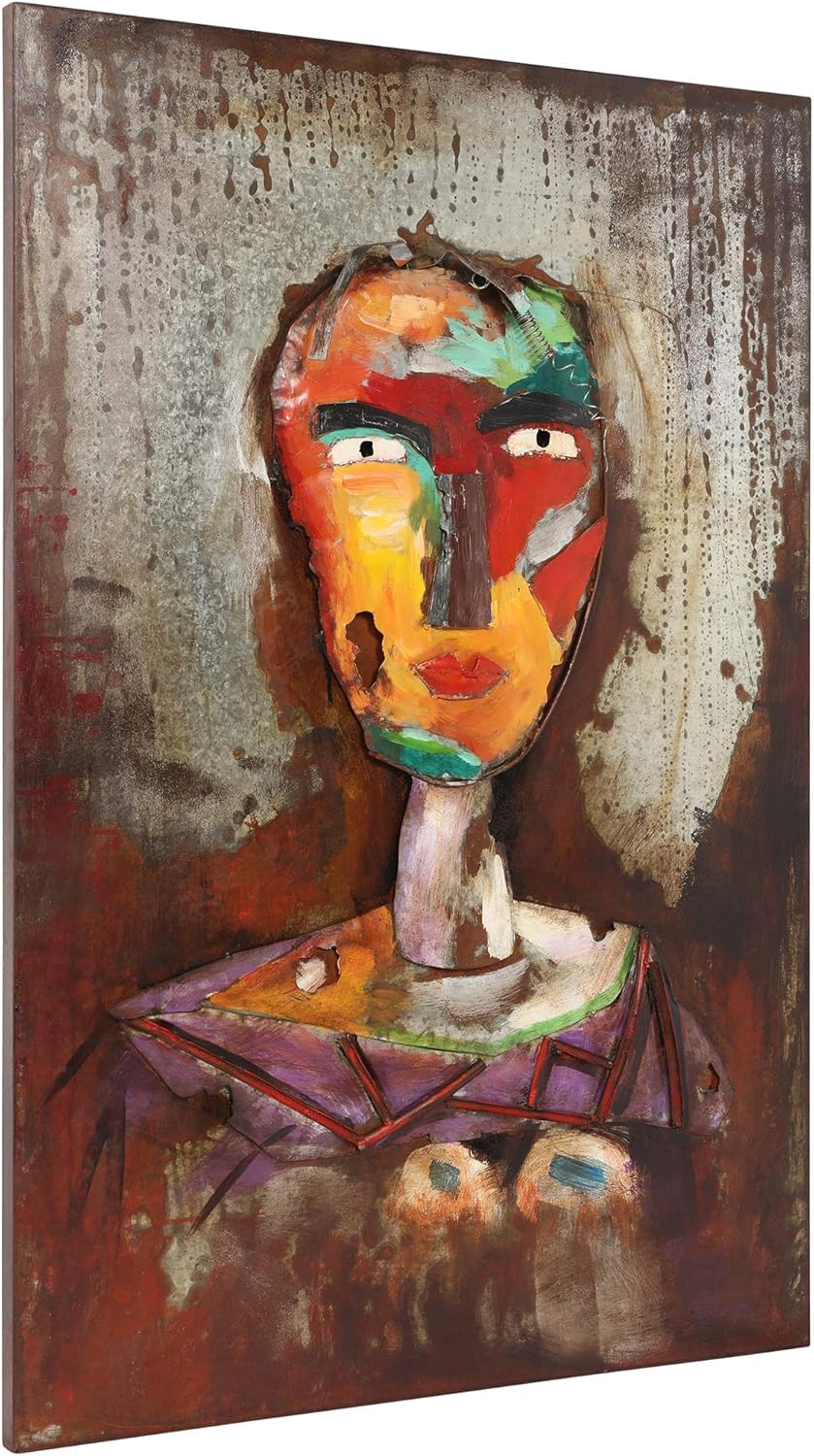 Empire Art Direct Homme I Mixed Media Iron Hand Painted Dimensional Wall Art, 60 x 40 x 3.2, Ready to Hang