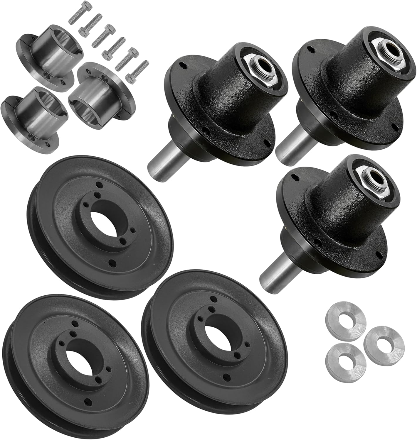 Caltric 41001 41007 41008 461663 46631 48127 482744 48924MA 760136 48168-01 48378-02 48926 48" 52" 61" 72" Deck Spindle & Pulley Compatible with Scag SCR48-25CH SCR48-27KA SCR52-25CH SCR52-27KA