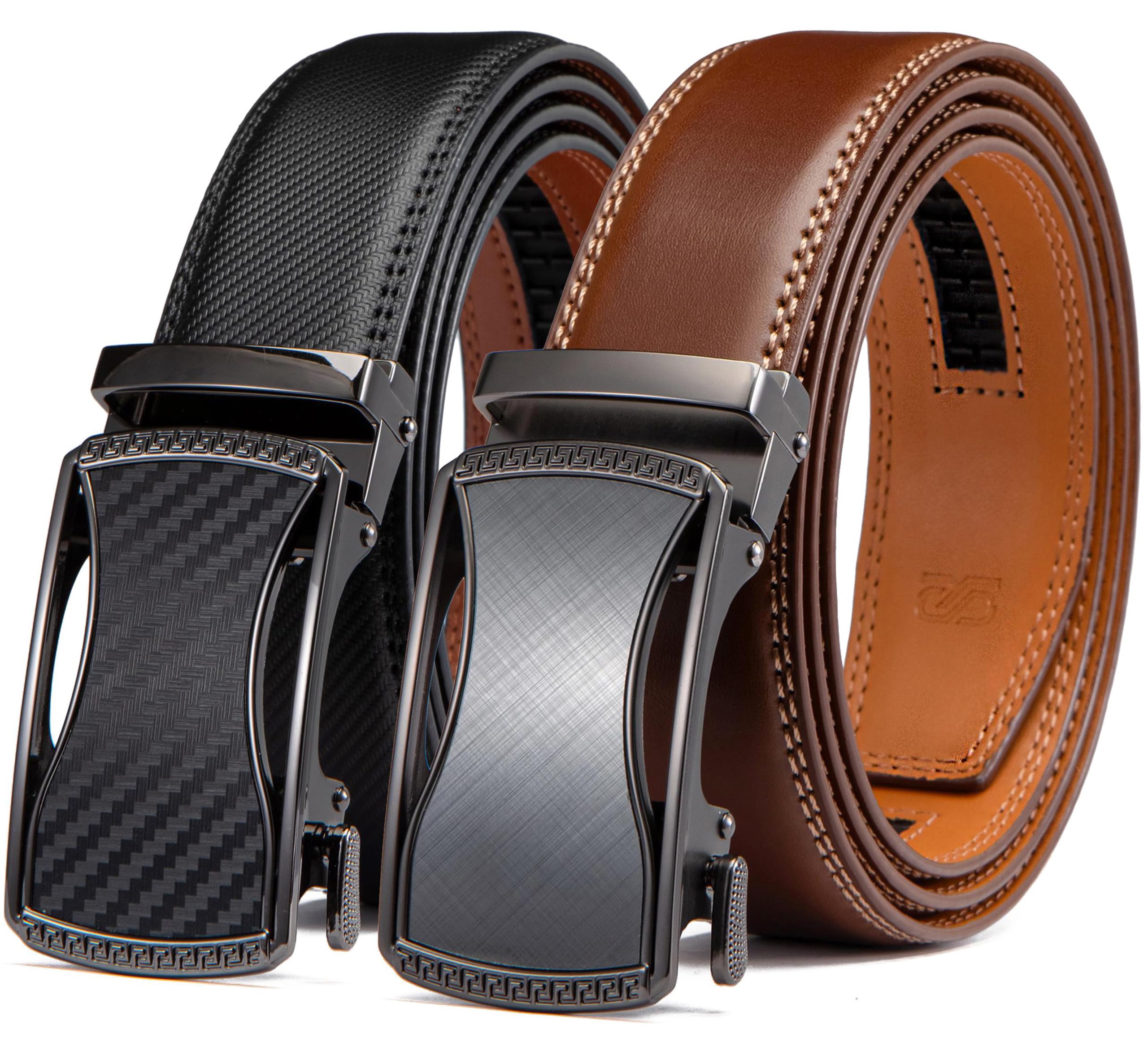 SAKIZITO Ratchet Belts for Men 2 Pack - Mens Belt Leather 1