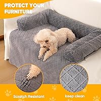Vista 3 de Calming Dog Couch Bed for Large Dogs, Durable Fluffy Fuzzy Dog Mat, Sofa Dog Bed Mats with Removable Washable Cover, Perfect for Small, Medium Dogs