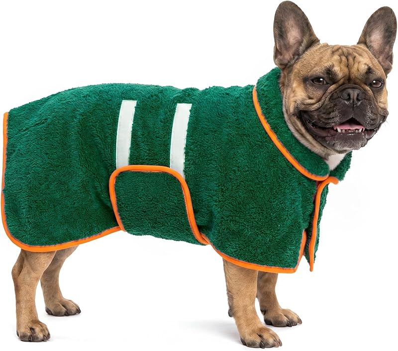 Roupão para Cães Bienbee de Fleece Macio e Absorvente, Verde M