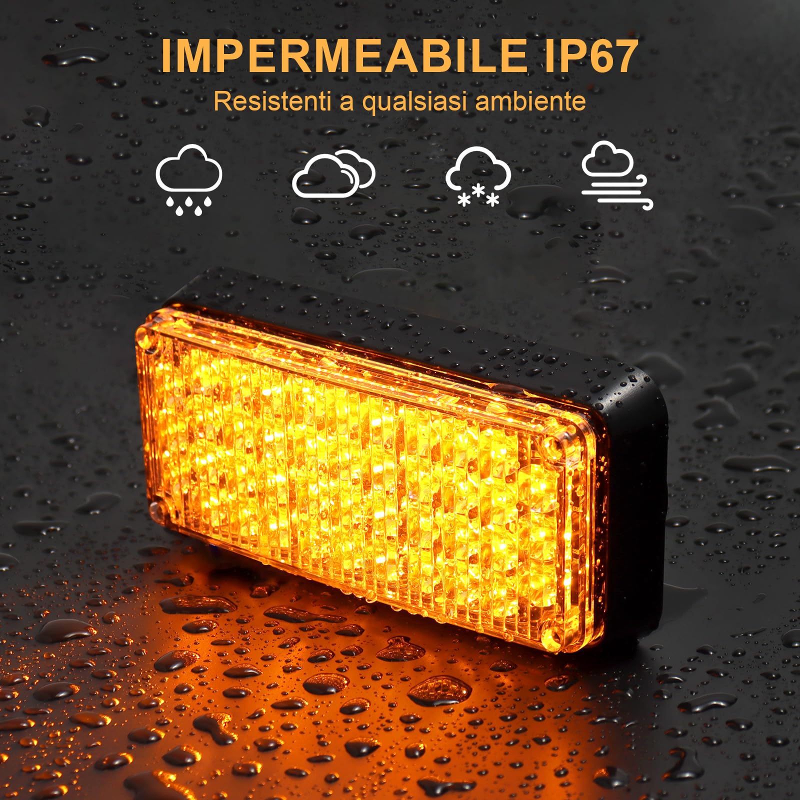 Dinfu LED batteria faro rotante, con telecomando, luce di avvertimento ambra 12V magnete senza fili 5 modalità ricaricabile portatile lampeggiatore a led con cavo di ricarica per auto trattore camion