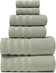 Hearth & Harbor Serviettes de bain pour salle de bains - 100% Anneau Spun coton Luxury serviettes de bain - Doucement & Ensemble de serviettes de bain très absorbantes, 6 Ensemble de pièces, vert-sage