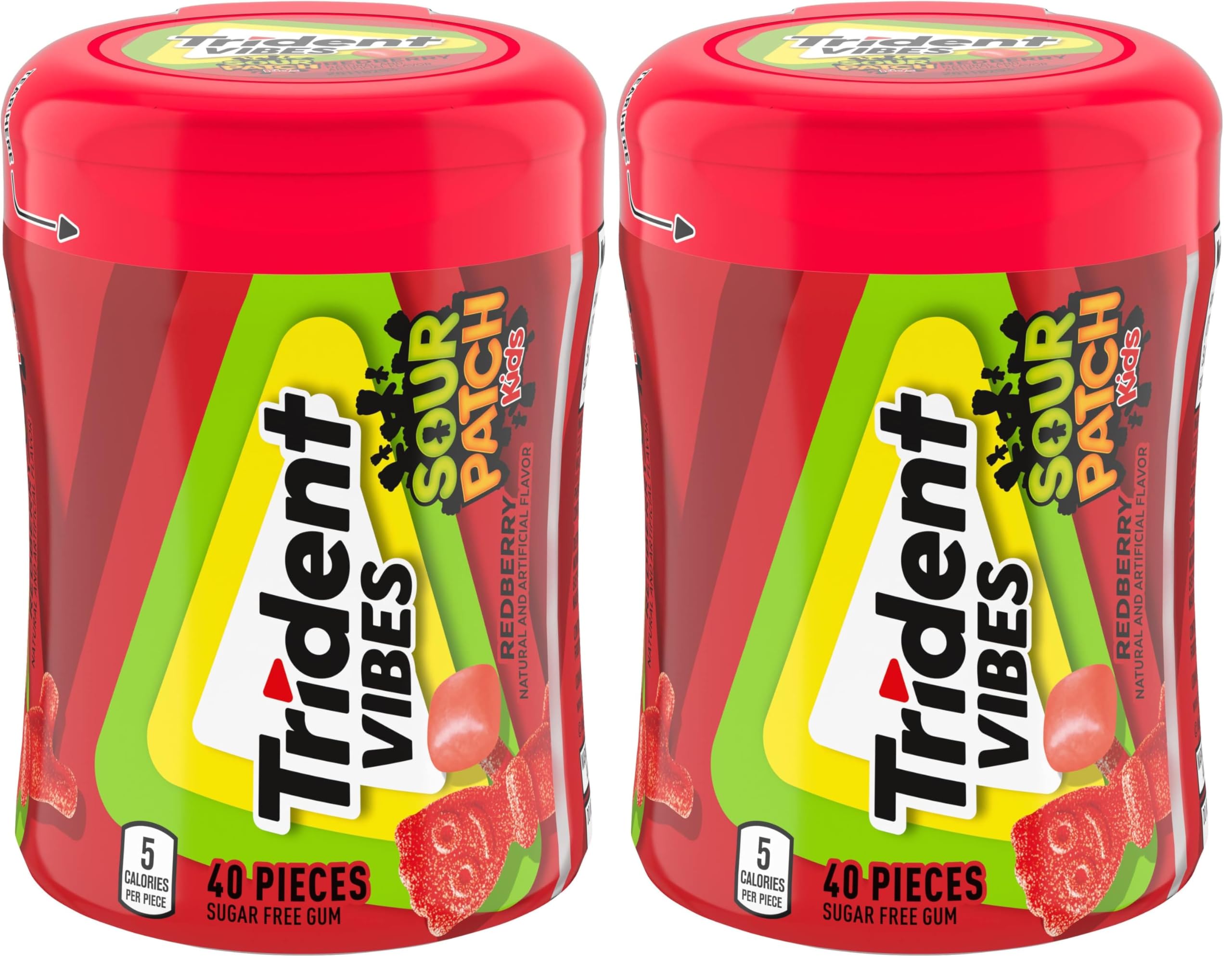 Amazon.com : Trident Vibes SOUR PATCH KIDS Redberry Sugar Free Gum