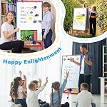 Tableau Blanc Mobile Double Face sur Roues, Chevalet Magnétique pour Salle de Classe | Chevalet pour Enseignant 36 x 24 po pour enfants. Grand Tableau Blanc Mobile avec Support. Hauteur Réglable jusqu'à 64,4 po Parfait pour l'École