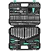 Amazon-Marke: Denali 200-teiliger Allzweckwerkzeugsatz und Steckschlüsselsatz mit Tragetasche, Legierter Stahl, Schwarz, Silber, Grau