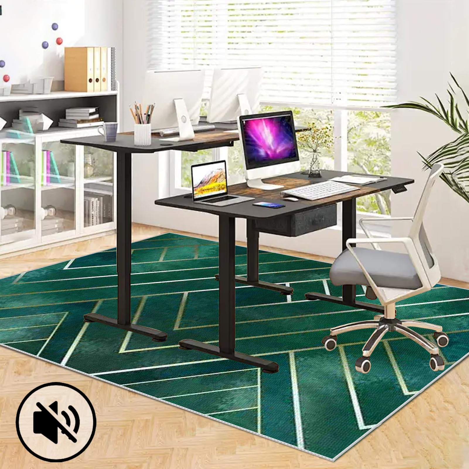 Tappeto Sedia Ufficio Tappeto Salvapavimento Antiscivolo, Tappeto per Sedia con Ruote, Tappeto Gaming Pavimento, Tappetino Protettivo per Pavimento per Laminato, Parquet, Pavimenti Duri 80 x 120 cm