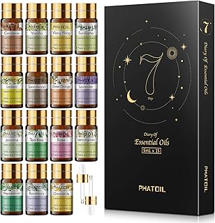 PHATOIL エッセンシャルオイルセット 5ml×15本セット 精油 アロマオイル 100%ピュア アロマテラピー ディフューザー プレゼント
