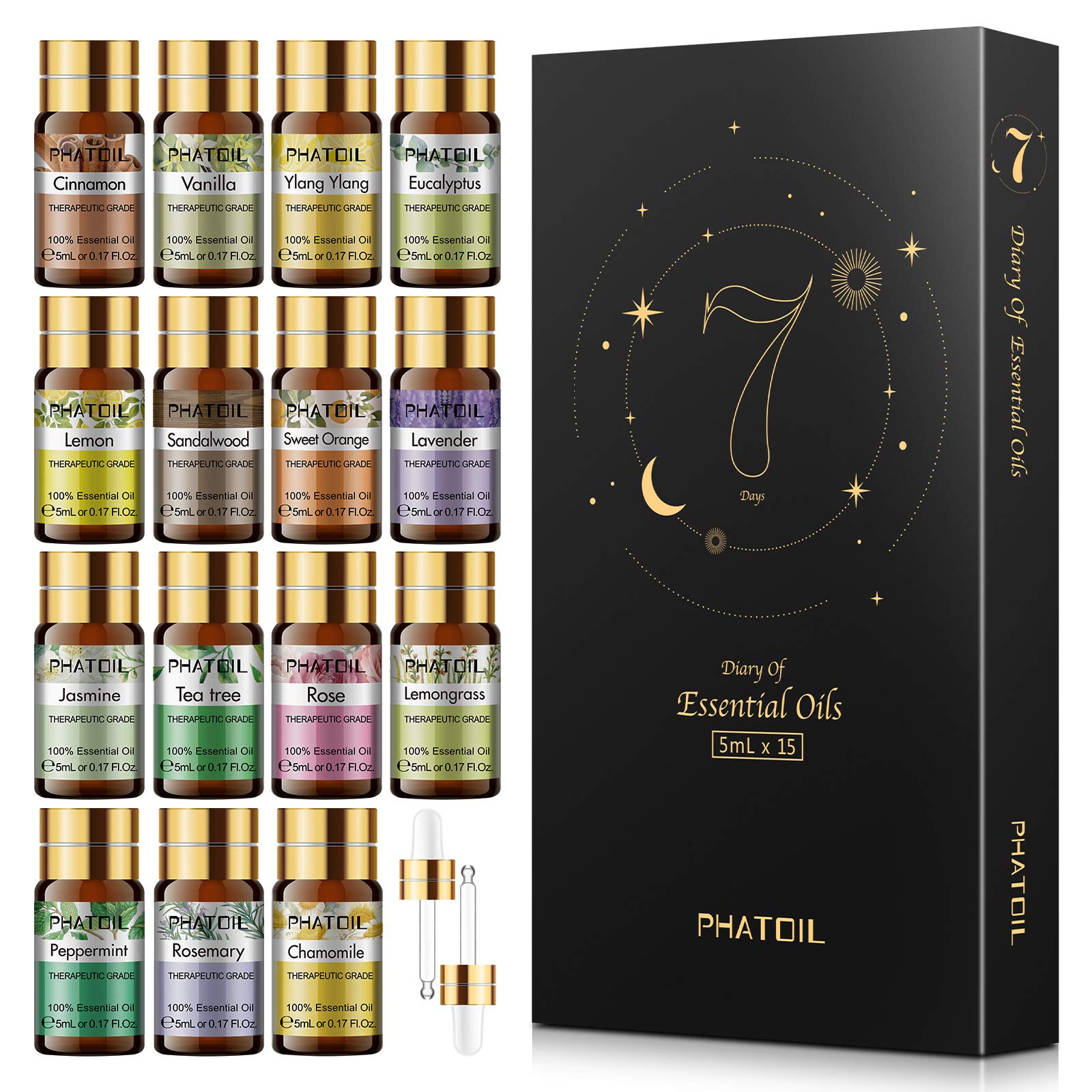 PHATOIL 100ml Eucalyptus Essential Oil Lavender Vanilla Jasmine Lemon Bergamot Aroma Oil for Diffuser Aromatherapy Candle Making main image 0