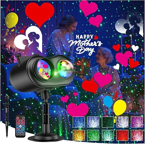 Miniatura 7 de LIFFY Proyector de luces de Navidad al aire libre - 3 en 1 efectos HD (Luces láser de Navidad + Ola del océano + 10 diapositivas y 10 colores)
