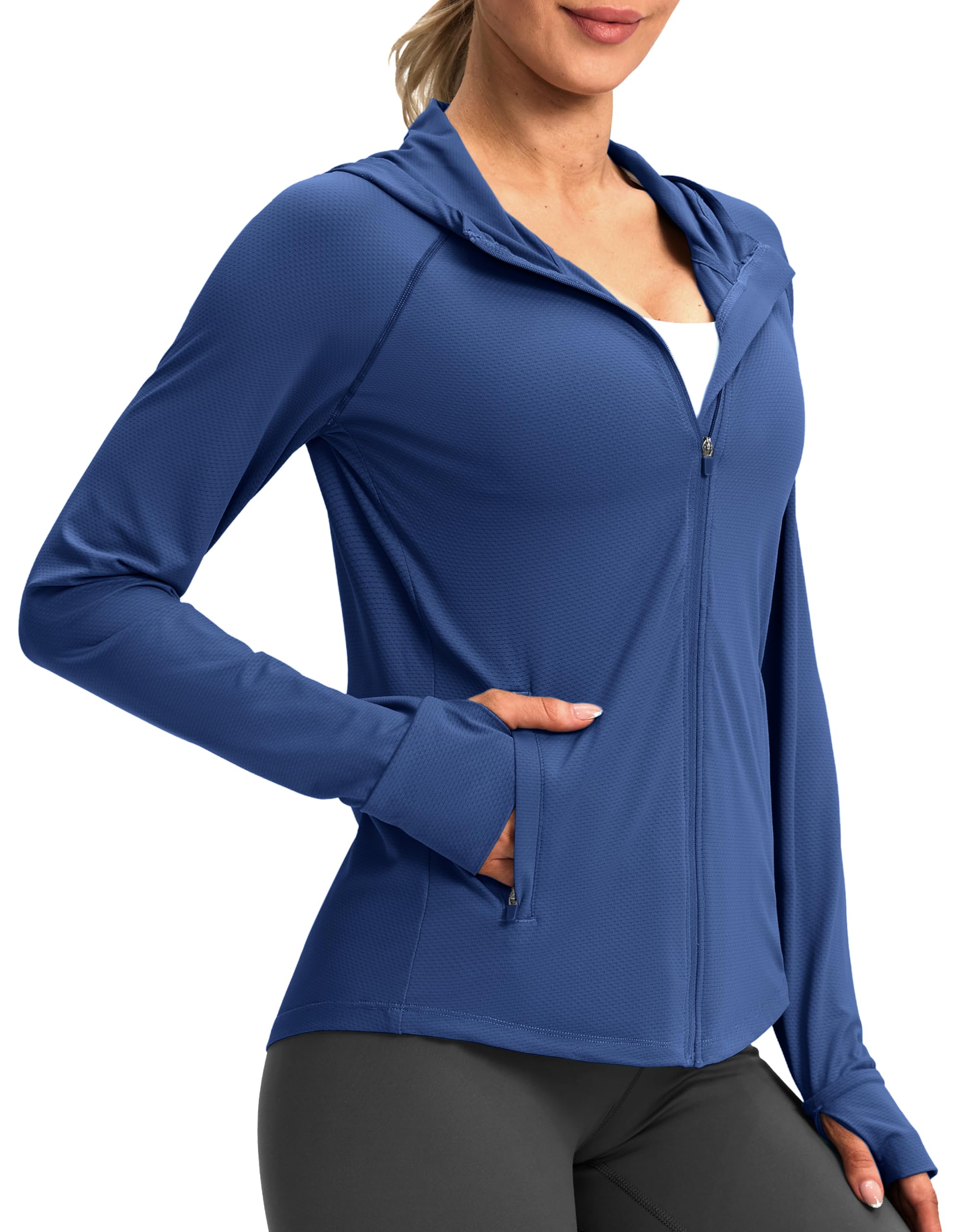 G Gradual Women's UPF 50+ Sun Protection Hoodie Jacket Lightweight Zip Up Jackets Long Sleeve Shirts for Women Hiking Outdoor