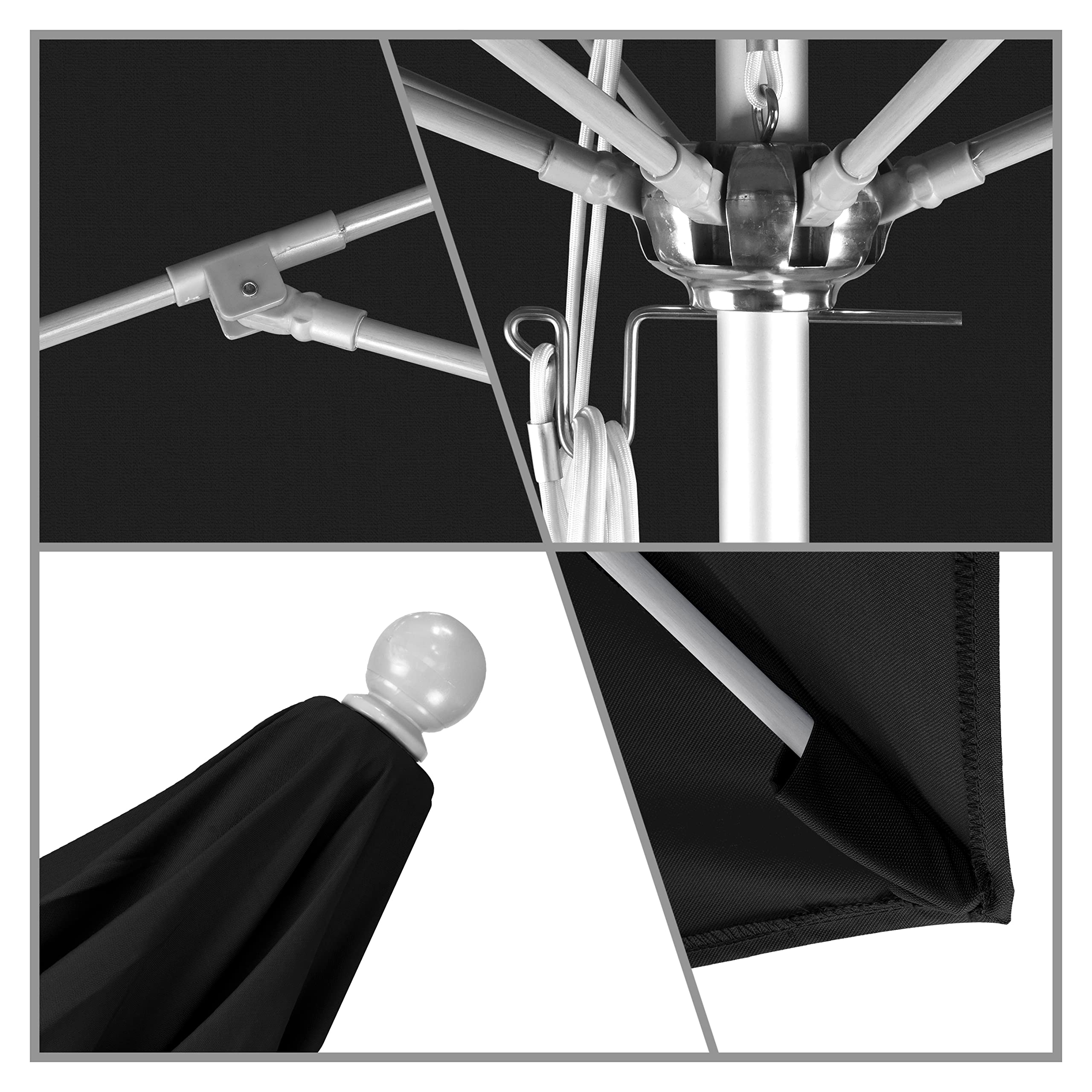 ALTO118002-F32-DWV Venture Series-Alto - Sombrilla comercial para patio, 11 pies Rd, color negro 2