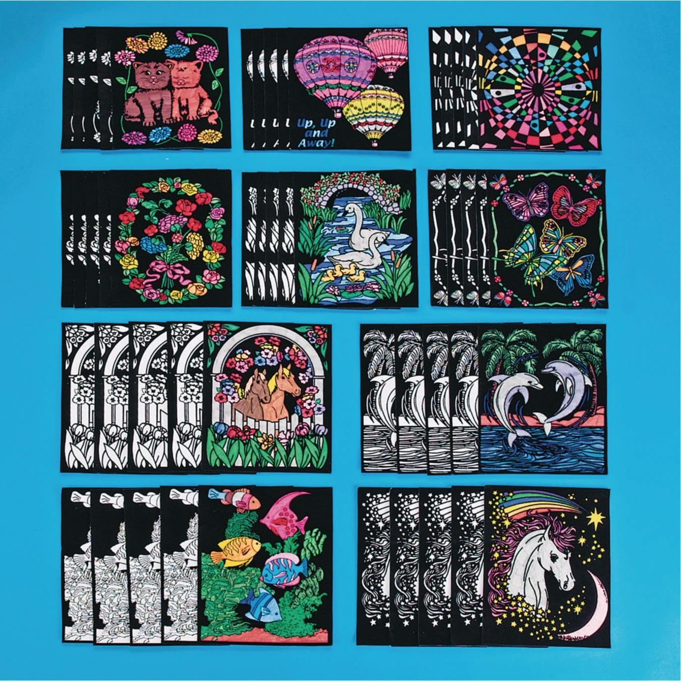 Velvet Art Posters, 8" x 10", 5 Designs (Pack of 50)