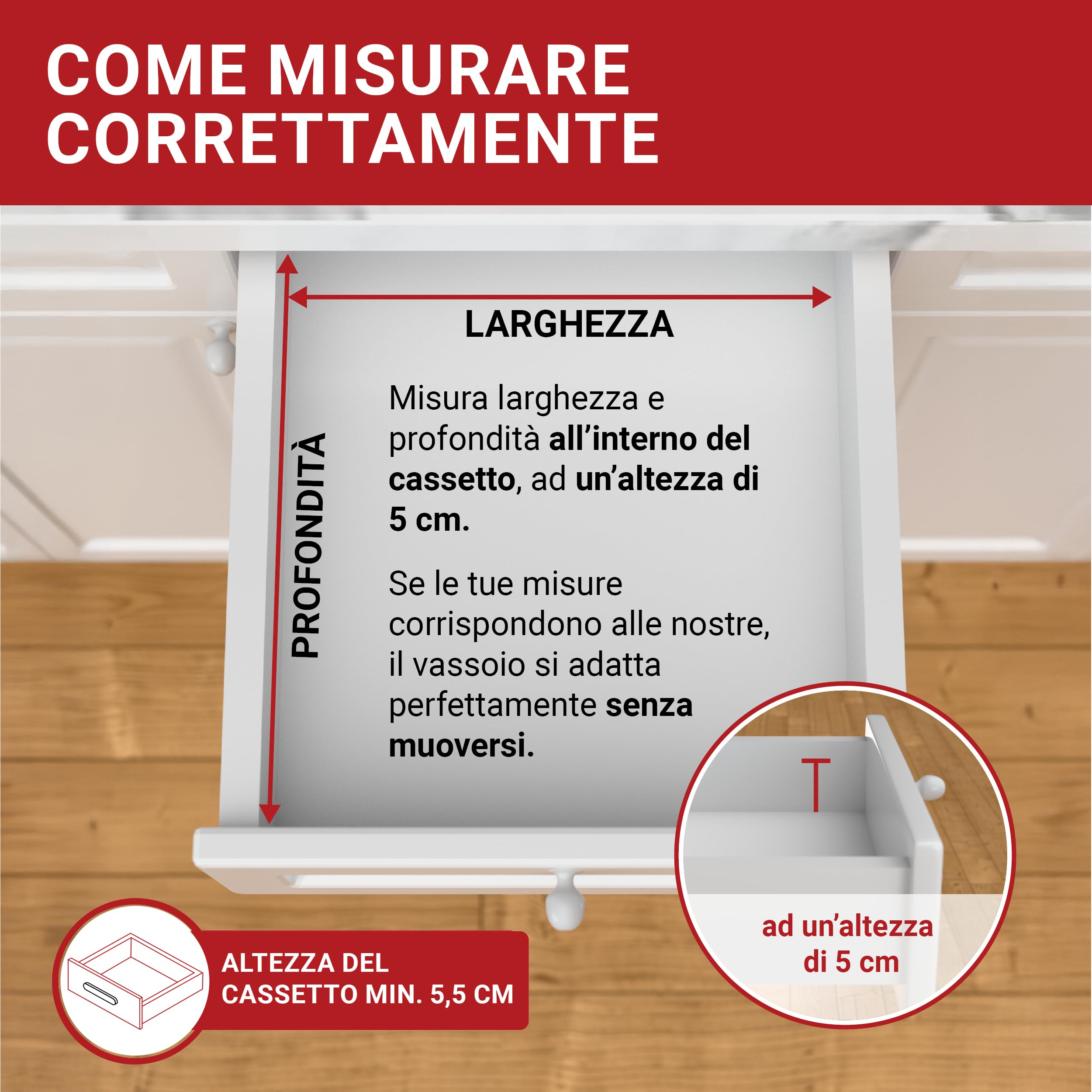 LouMaxx Portaposate per cassetti larghi cm, portaposate cm, prodotto in Germania, grigio con scomparti e angoli stabili, infrangibile e durevole (grigio argento, 47,3 x 42,6 cm - 7 scomparti)