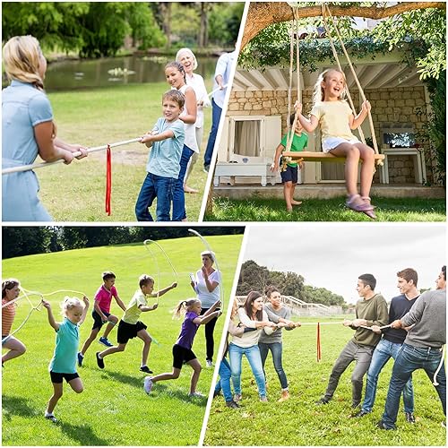 Miniatura 10 de NEBURORA Cuerda de tira y afloja de 20 pies para niños y adultos, juegos al aire libre, día de campo, reunión familiar, verano, patio trasero,