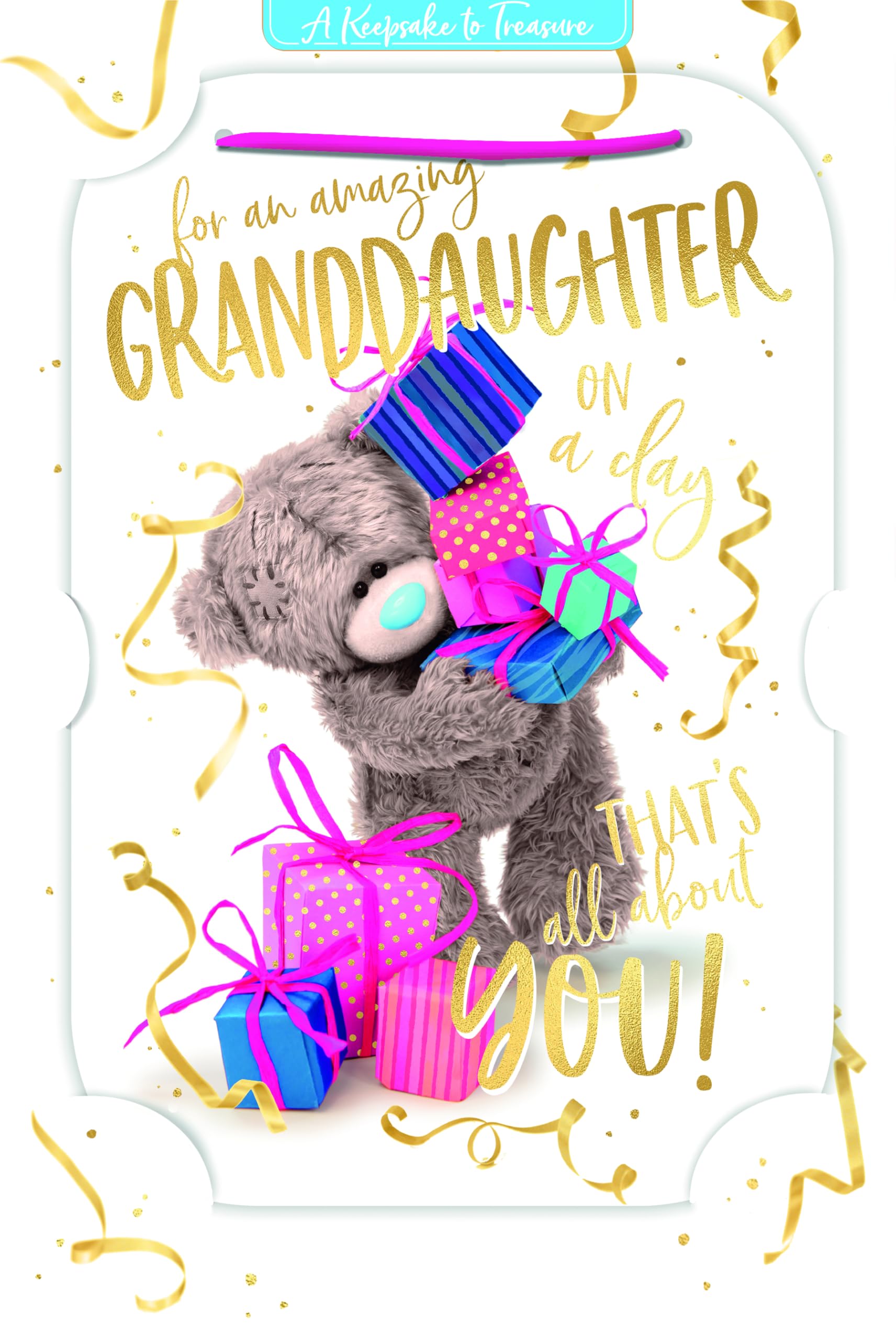 Me to You Tatty Teddy Cute 3D Photo Finish Keepsake Birthday Card For An Amazing Granddaughter 6x9ins - Official Collection