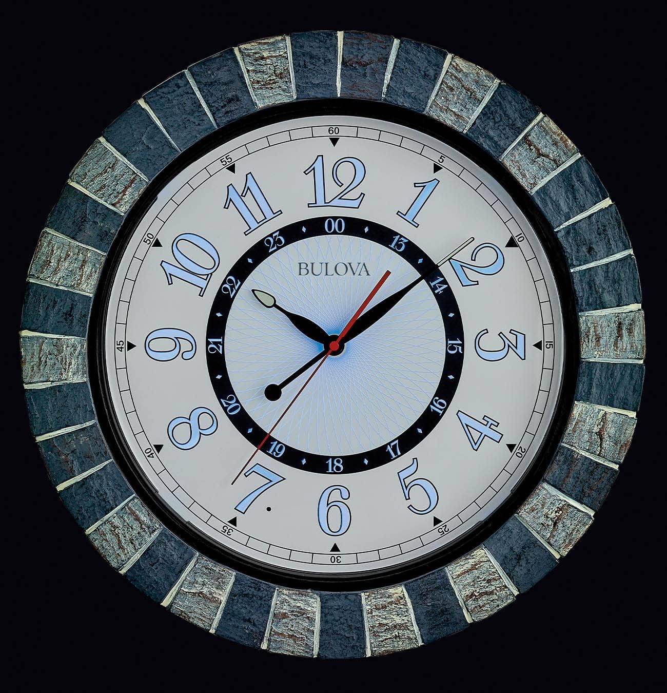 Bulova C3392 Outdoor Lighted Patio Clock | Weather-Resistant | Large Numerals | Elegant Finish | Outdoor | Battery Powered