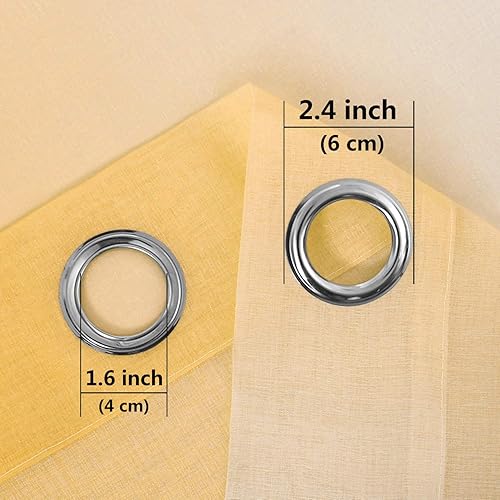 Miniatura 5 de DWCN - Cortinas semitransparente estilo ombré con ojales en la parte superior para sala