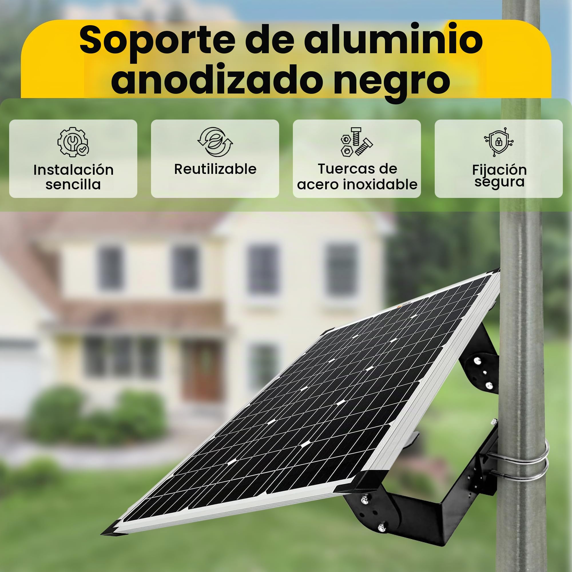 Offgridtec pared Set de montaje de soporte para módulos solares panel solar, 20 – 50 W, aluminio, 1 pieza, 006520