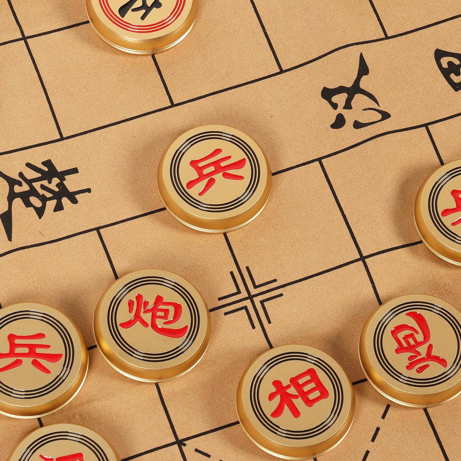 Set di scacchi cinesi WW Xiangqi in lega di alluminio Set di scacchi cinesi portatile con tavola pieghevole EEE