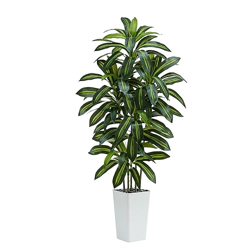 Artificial Dracaena Tree：6FT Faux Silk Tropical Yucca Floor Trees Realistic