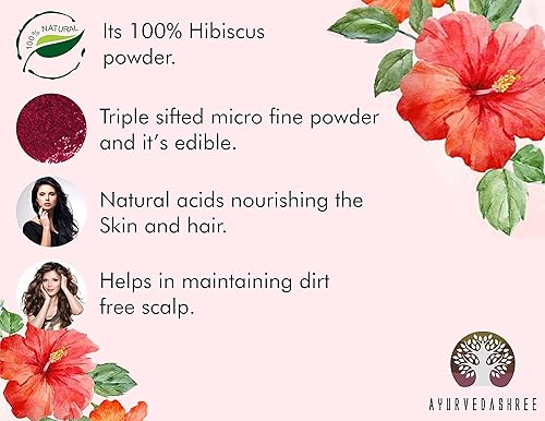 Miniatura 2 de Hibiscus Flower Powder 200 Gm - Sabdariffa, Gurhal Phool para mascarilla capilar, té refrescante - Hierba natural, sin OMG, vegano, certificado GMP,