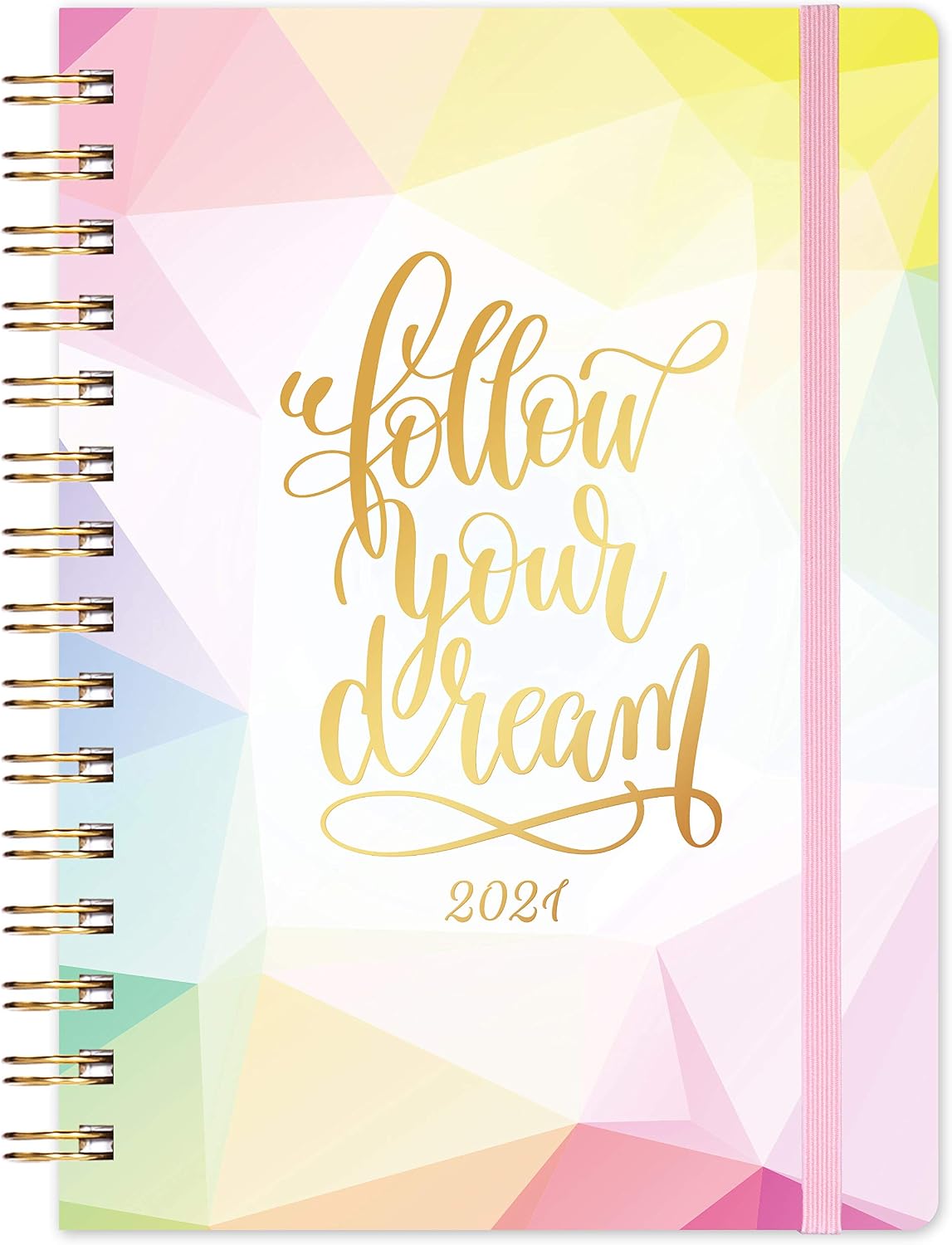 2021 Planner - Weekly & Monthly Planner with Tabs, Jan 2021 - Dec 2021, 8.4" x 6.3", Flexible Hardcover, Strong Binding, Thick Paper, Elastic Closure, Back Pocket, Inspirational Quotes Exclusive