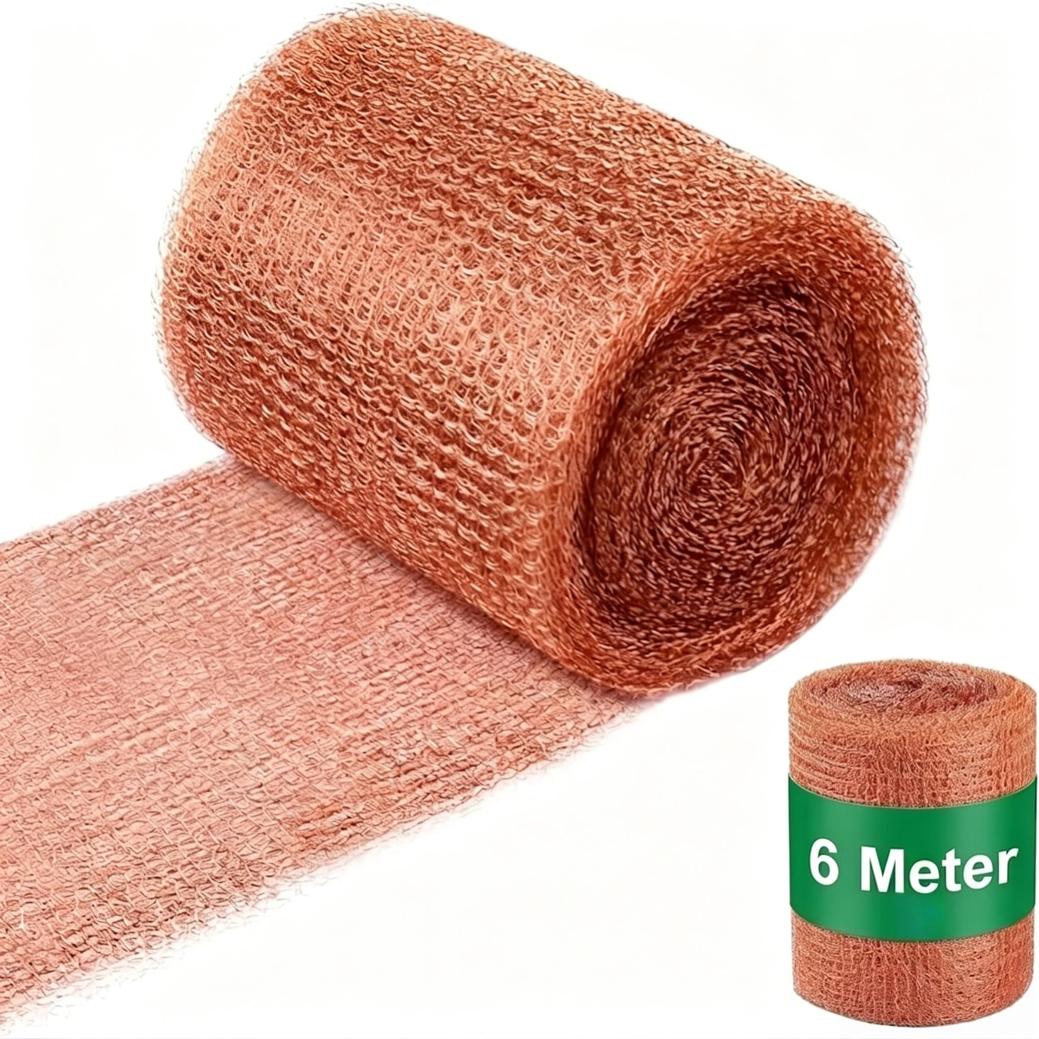 Vesmiga Copper Mesh Slug Repellent - 6m x 12.5cm Copper Wire Mesh Mouse Hole Filler, Slug & Snail Barrier, Rat Proofing Mesh for Garden Plants, Vents, Pipes, Indoor & Outdoor Use