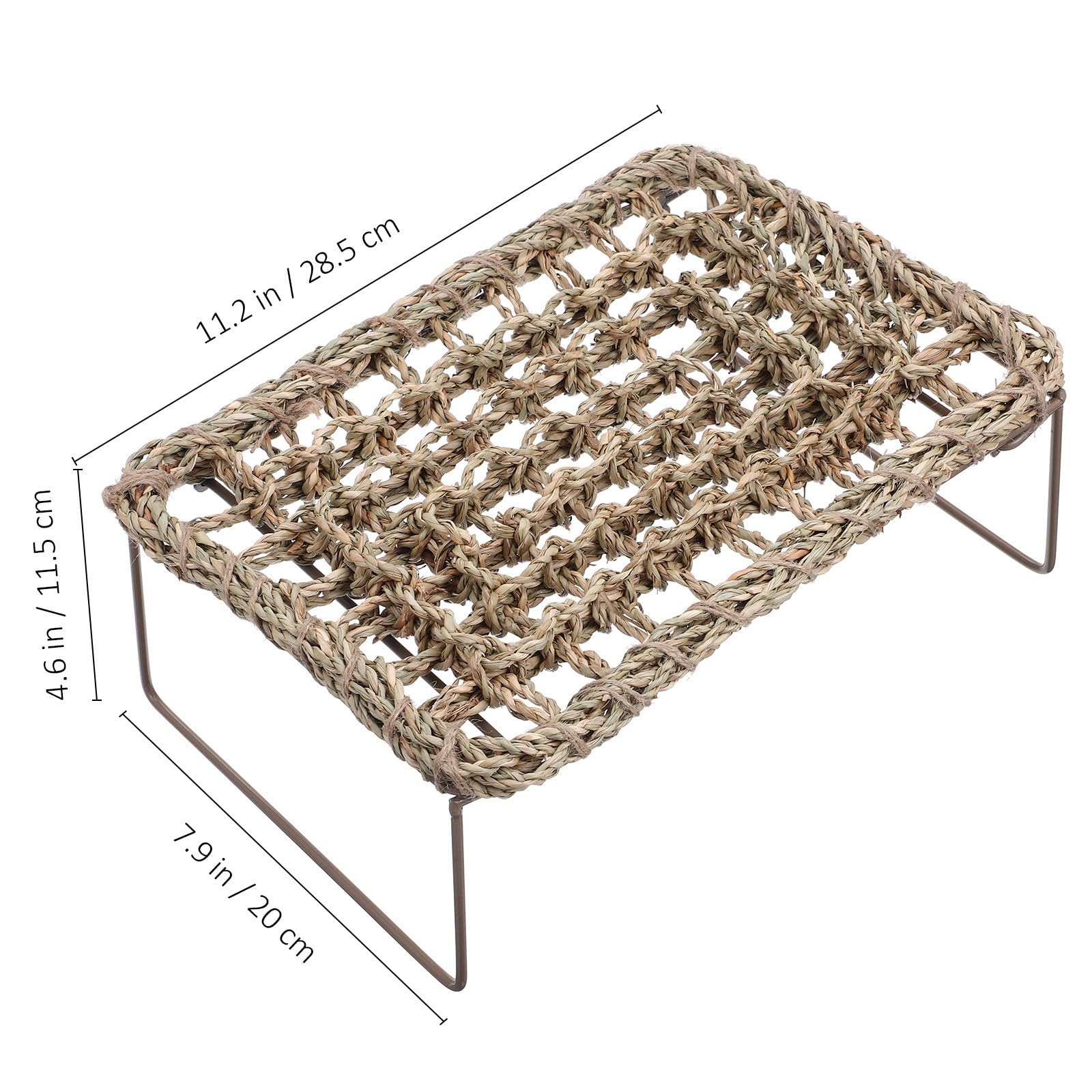 PRETYZOOM Lot de 2 Hamacs Tressés en Herbe pour Dragon Barbu, Lit Polyvalent en Fer et Fibres Naturelles, pour Reptiles et Cachette Estivale