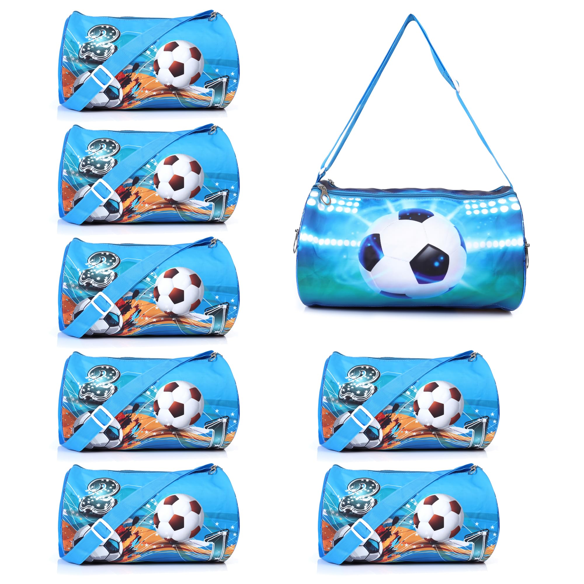 Kidizkart Multipurpose Duffle Bag Cartoon Theme Bag for Boys, Girls, Birthday Return Gifts, Picnic Bag for Kids (Football 8 Pcs)-image-9