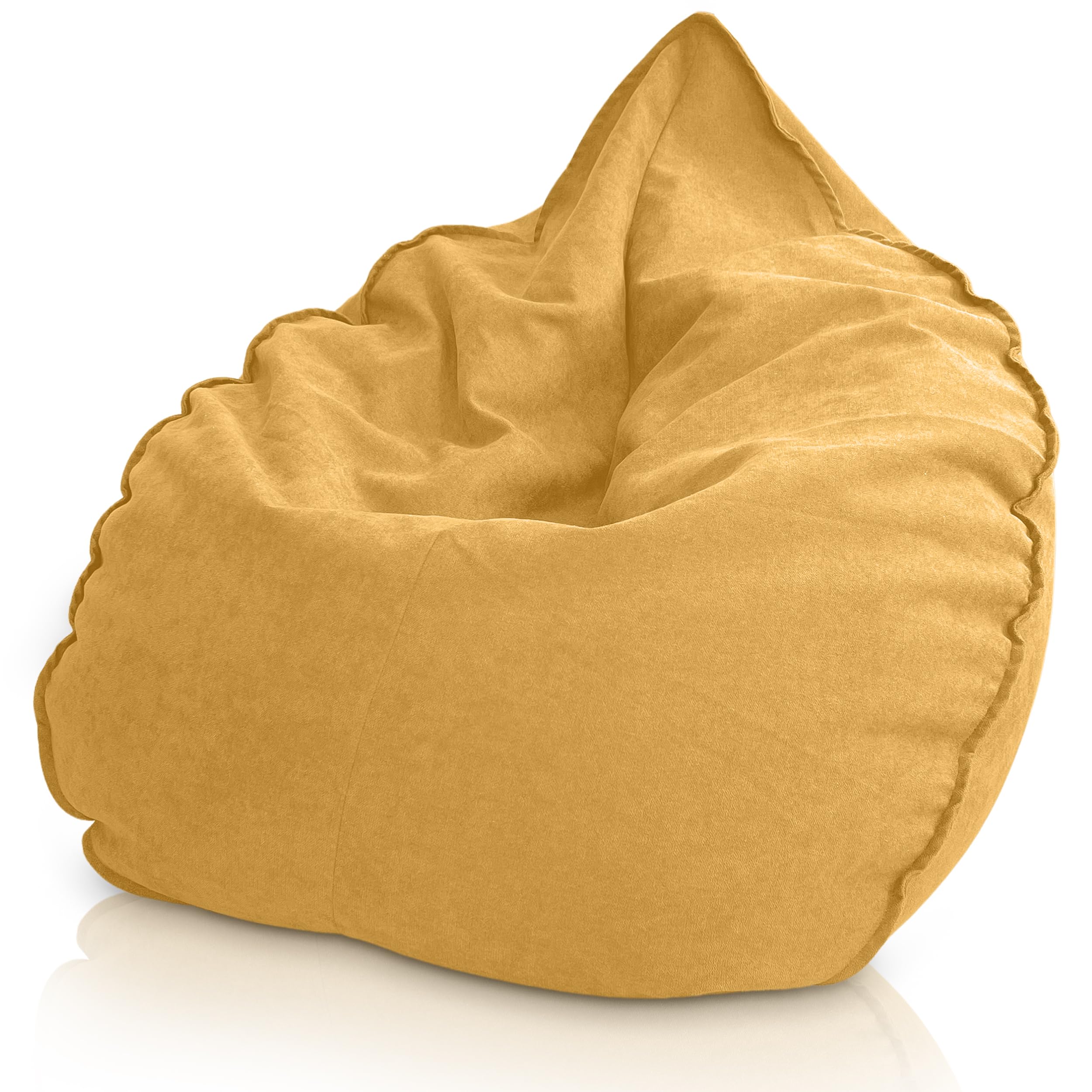 Aiire Puff Salon XXL de Lujo - Sofa Puf Gigante Moderno de Diseño - Bean Bag Chair Grande con Relleno Incluido para Adulto o Decoracion Habitacion Juvenil Amarillo