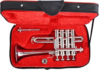 SHREYAS Bb/A Silver Nickel Piccolo Trumpet With Free Case+Mouthpiece