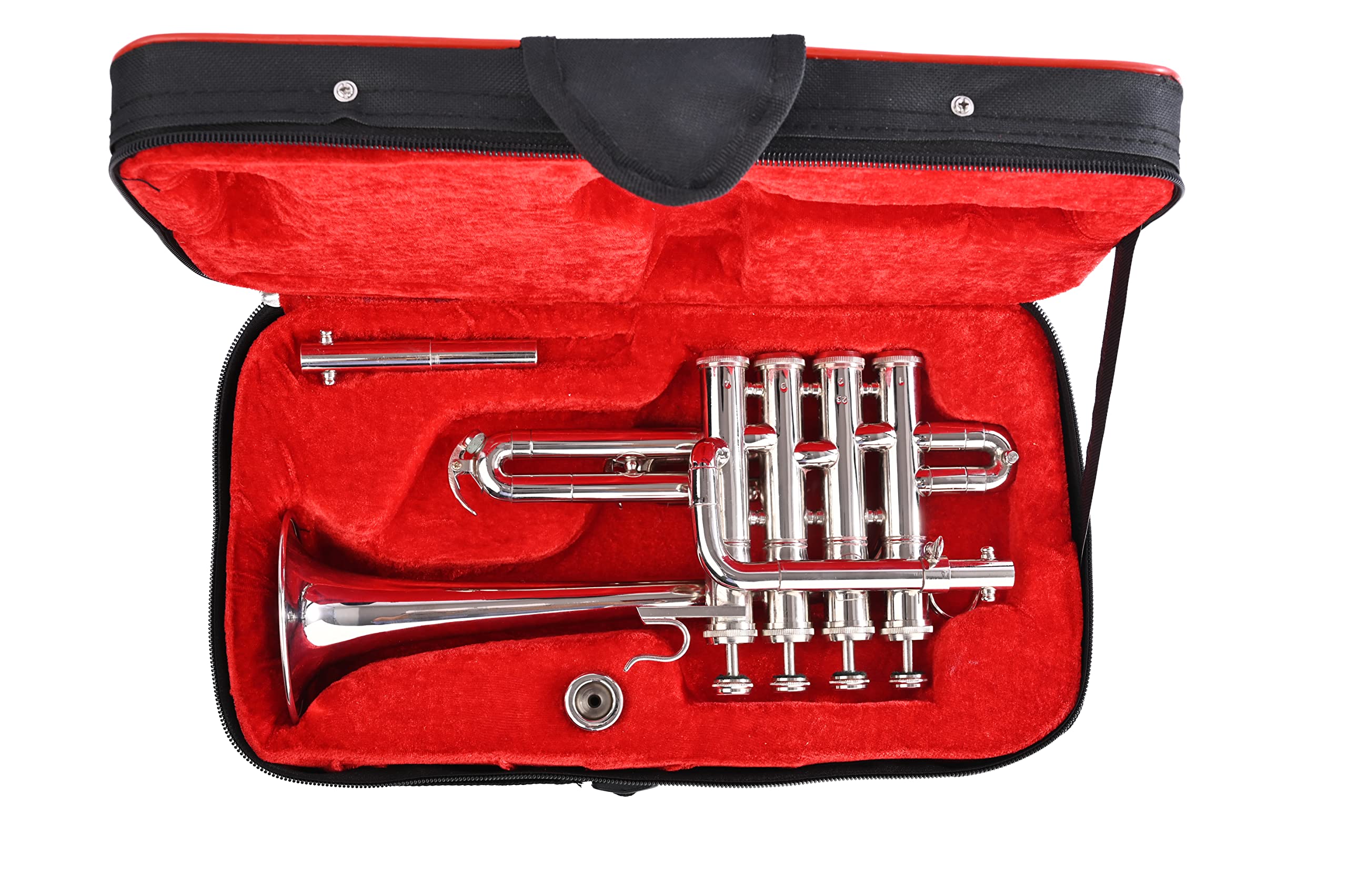 SHREYAS Bb/A Silver Nickel Piccolo Trumpet With Free Case+Mouthpiece
