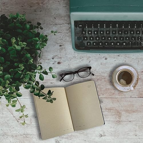 Miniatura 7 de Diario vintage 365 con cerradura y llave, diario de página en blanco A5 para mujeres y hombres, cuaderno de tapa dura negro para bocetos, escritura,